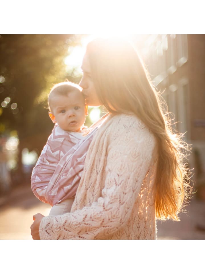Hoppediz Babytragetuch Gewebtes Tragetuch kbA in Amsterdam rose günstig kaufen 5,40 x 0,70 m