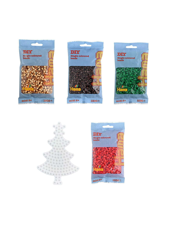 Hama 6tlg. Set: Midi-Bügelperlen-Set Weihnachtsbaum in bunt günstig kaufen onesize