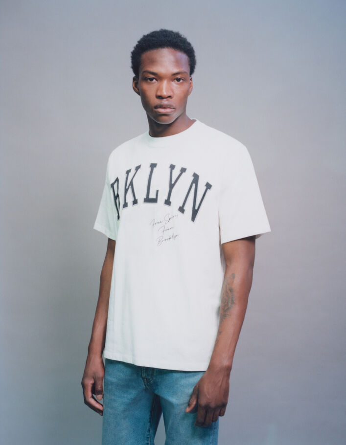T-shirt blanc bio maxi lettres esprit College Homme