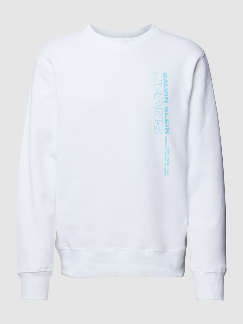 Sweatshirt mit Label-Print in weiss