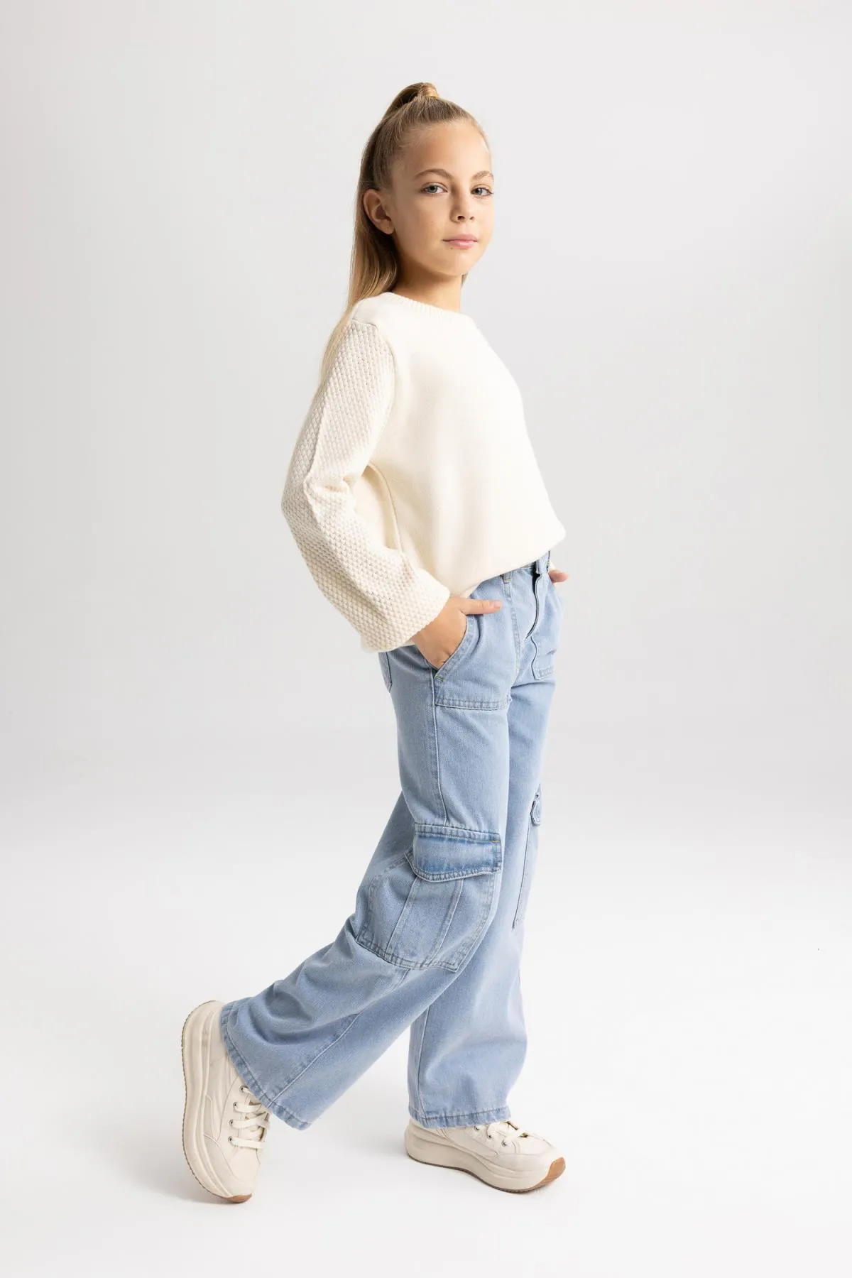 DeFacto  Cargo-Jeanshose mit weitem Bein für Mädchen