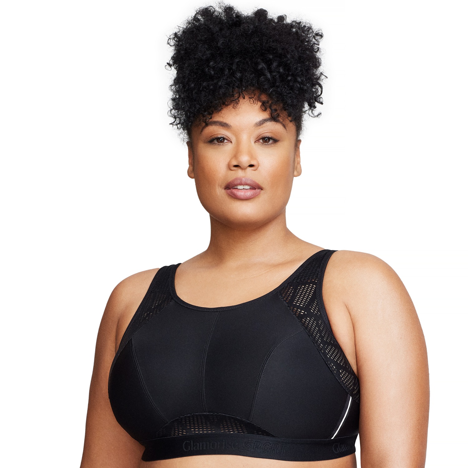 Atmungsaktiver Mesh-Sport-BH - Schwarz
