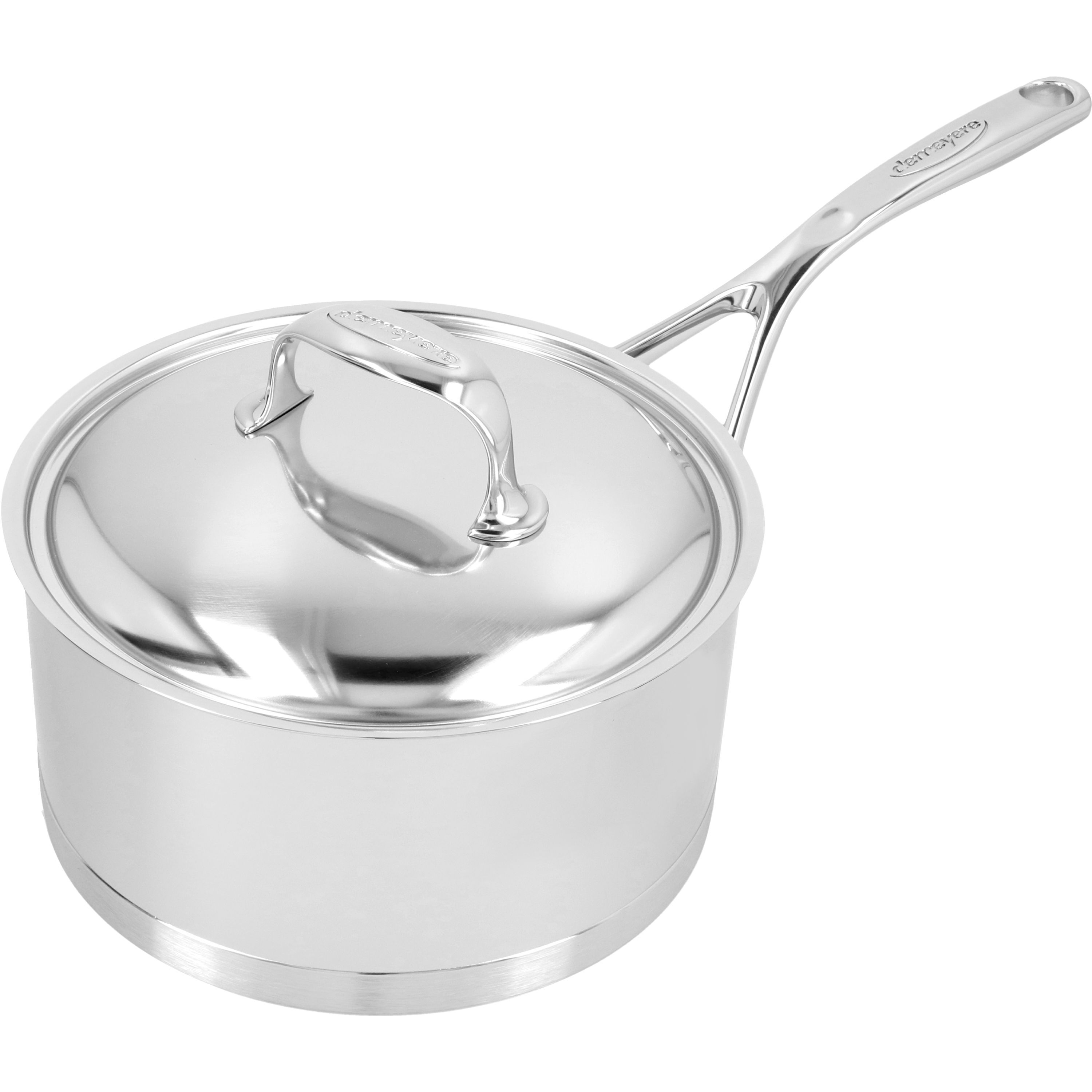 Stieltopf mit Deckel 20 cm, 18/10 Edelstahl, Silber