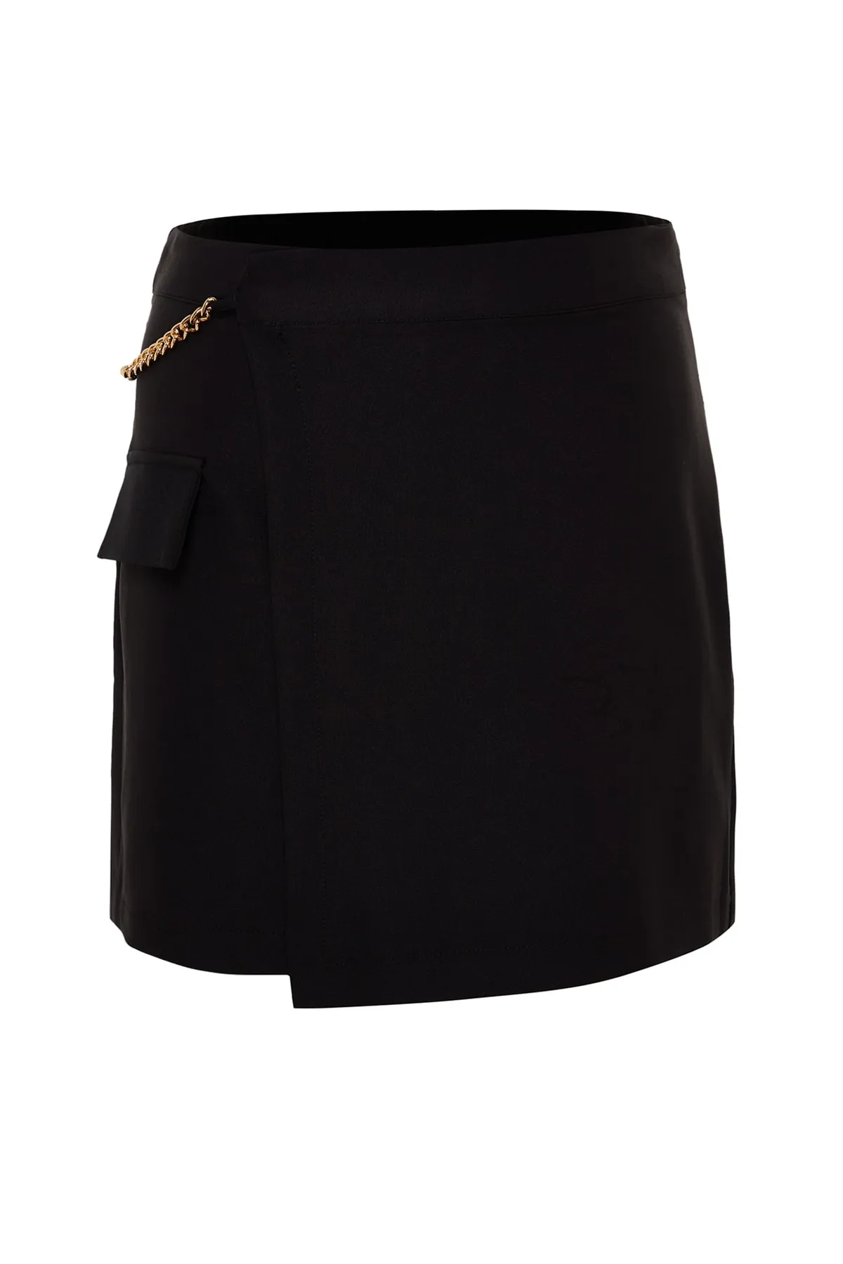 Trendyol Curve  Schwarzer Finike-Shortsrock mit hoher Taille und Bermuda TBBSS23AP00012