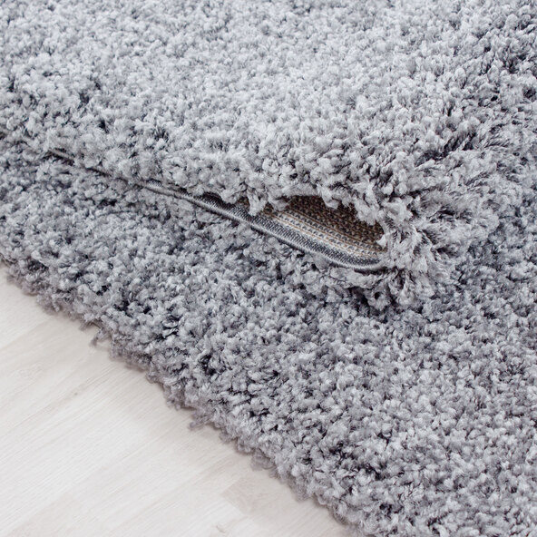 Hochflor Teppich, 160x230 cm, hellgrau