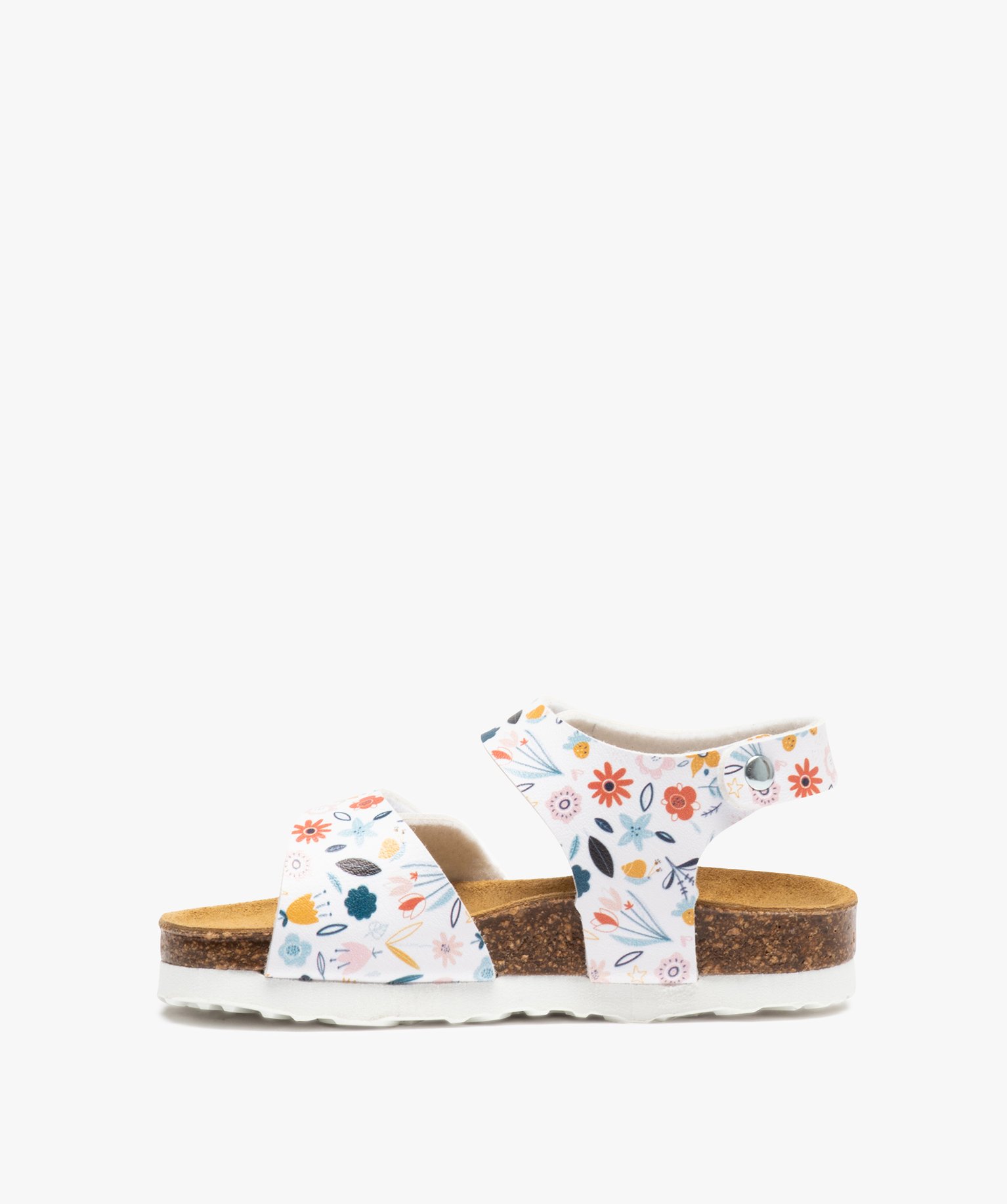 Sandales bébé fille à double scratch et à motif fleuri multicolore | GEMO
