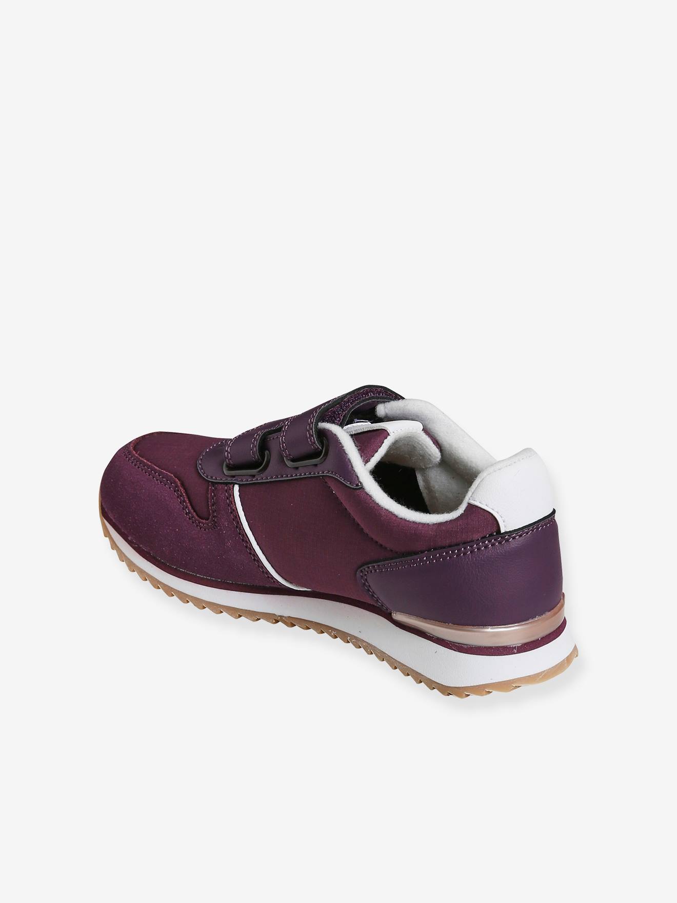 Baskets scratchées fille esprit running bordeaux