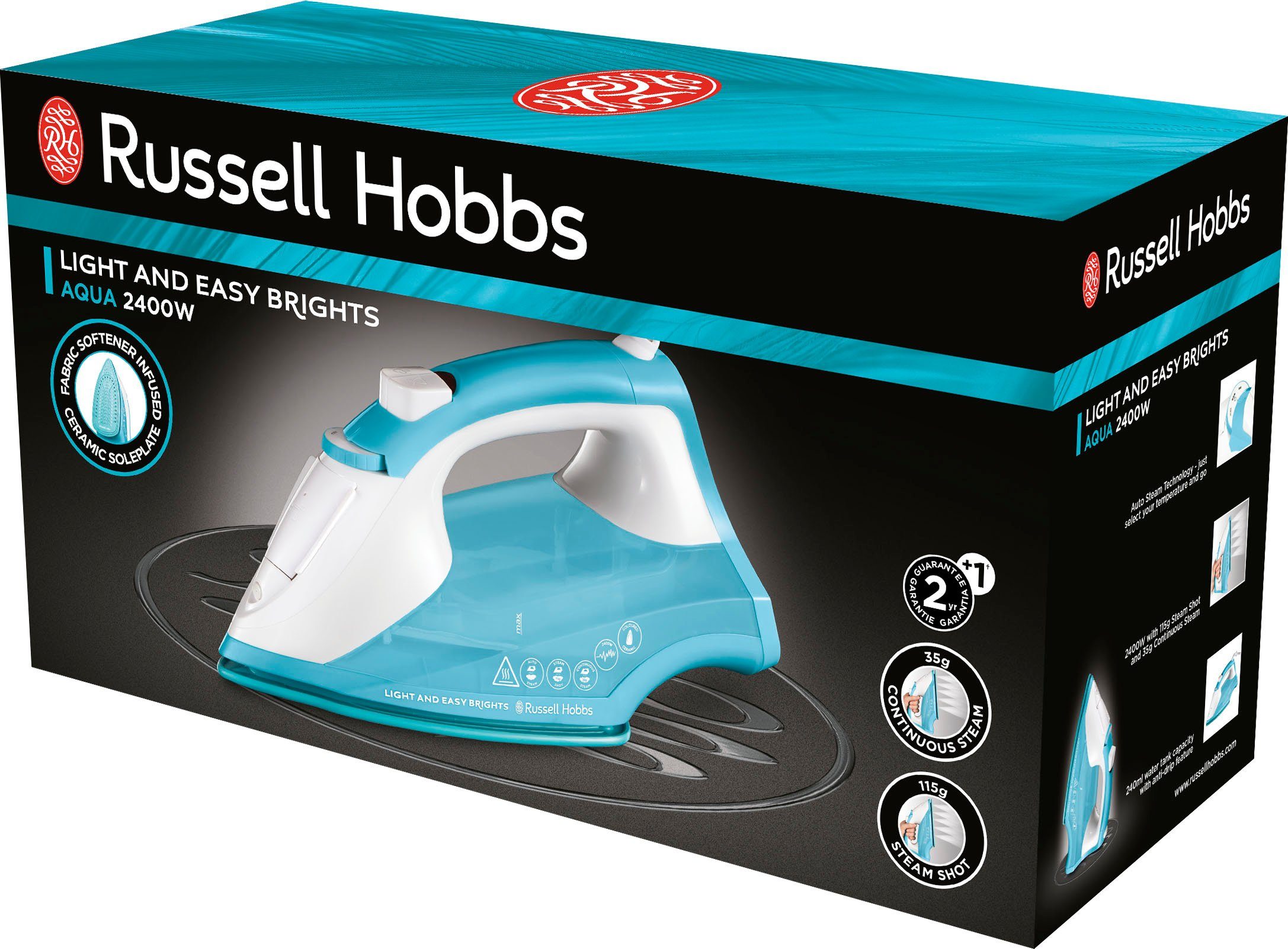 RUSSELL HOBBS Dampfbügeleisen 26482-56 Light and Easy Brights Aqua, 2400 W