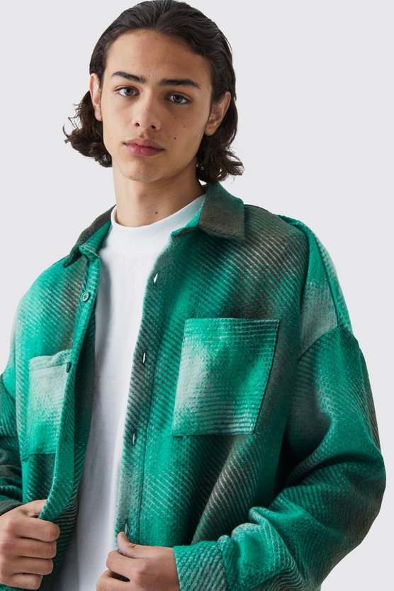 Kariertes Oversize Overshirt mit Knopfleiste