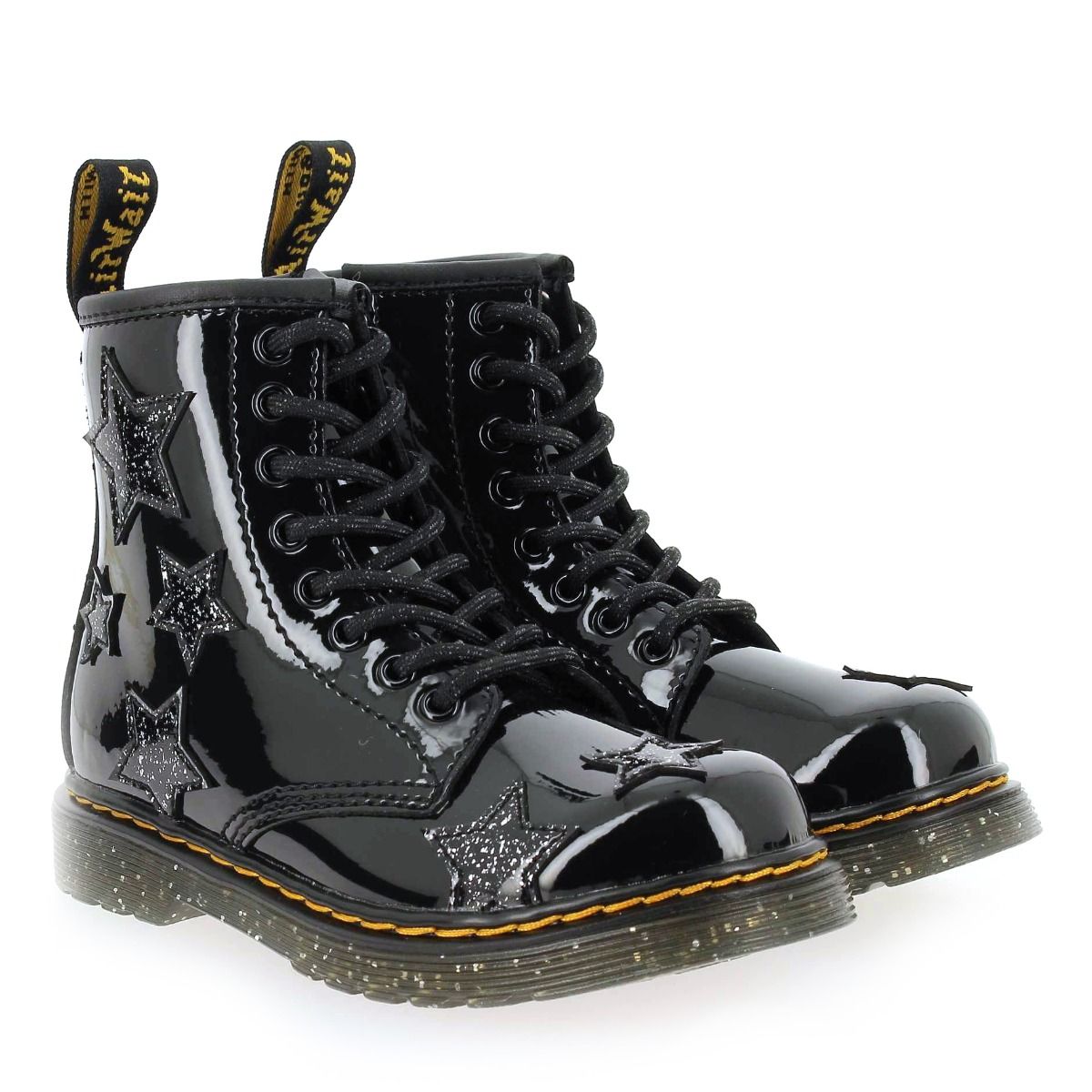 Dr Martens  1460 PATENT LAMPER & COSMIC GLITTER - Noir Glitter