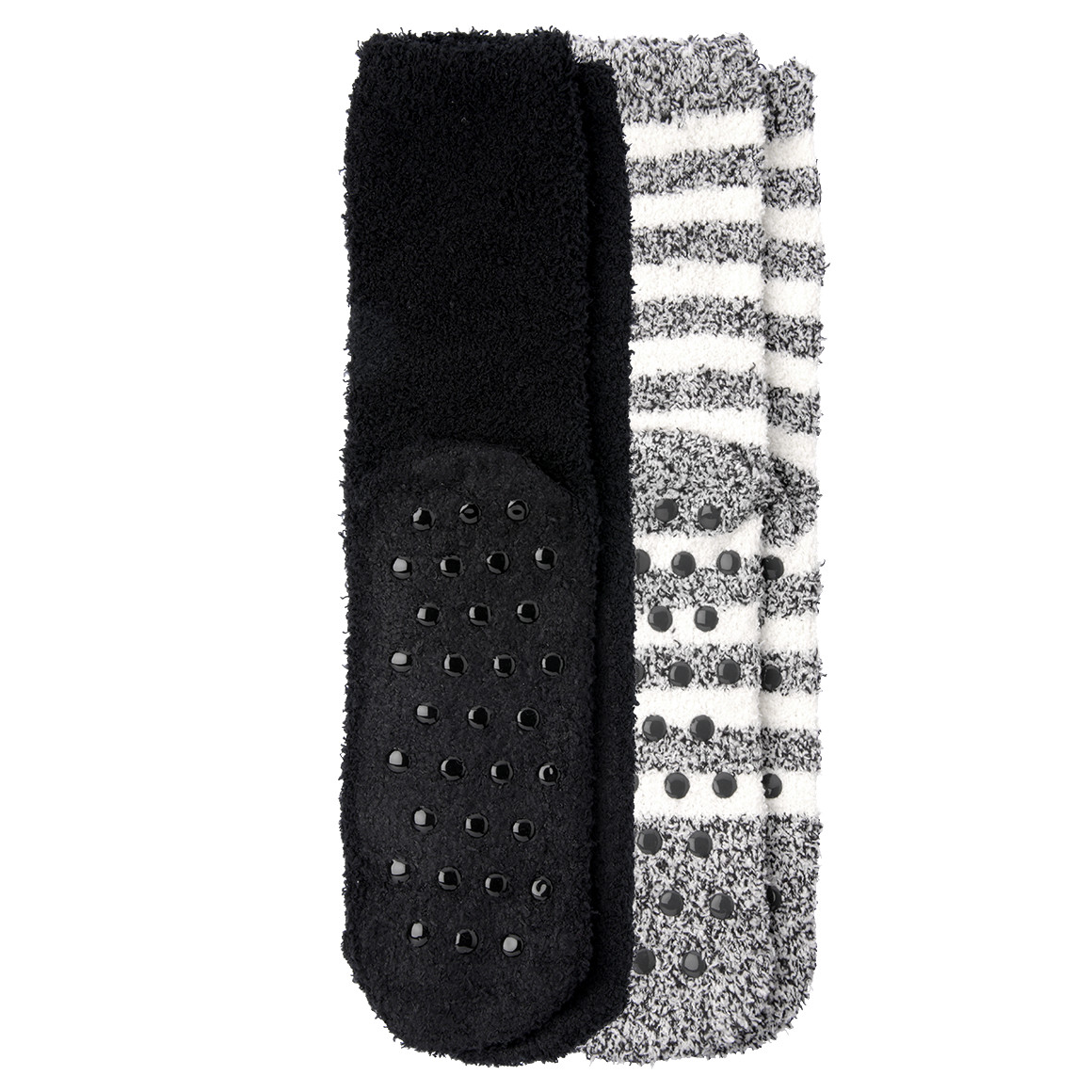 2 Paar Damen Kuschelsocken mit ABS-Sohle