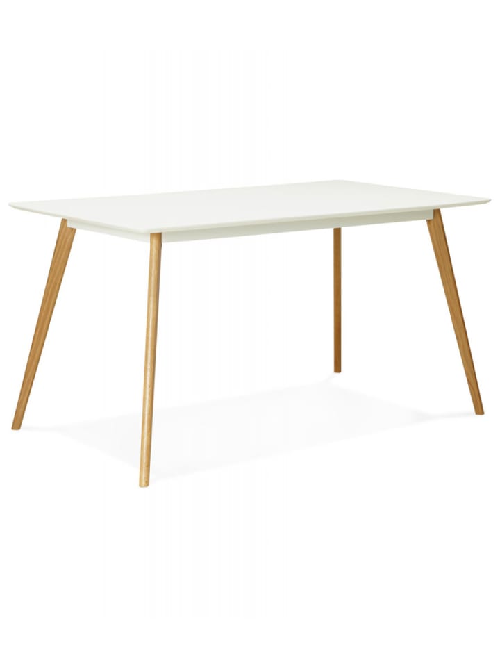 KADIMA DESIGN Esstisch Skandinavisch Weiß MDF Holz | Skandinavischer Stil in Weiß günstig kaufen 160 x 90 x 75 cm