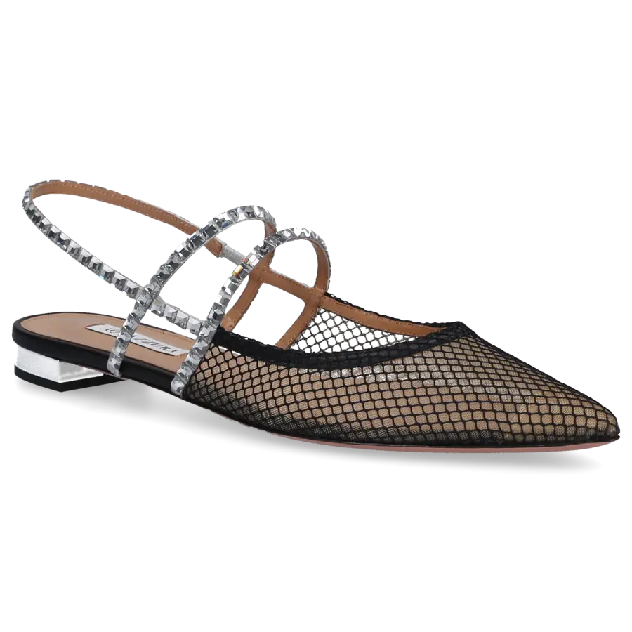 Aquazzura - Ballerinas MARTINI FLAT Mesh - schwarz