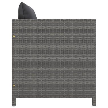 vidaXL Loungesofa Gartensofa mit Kissen Grau Poly Rattan, 1 Teile