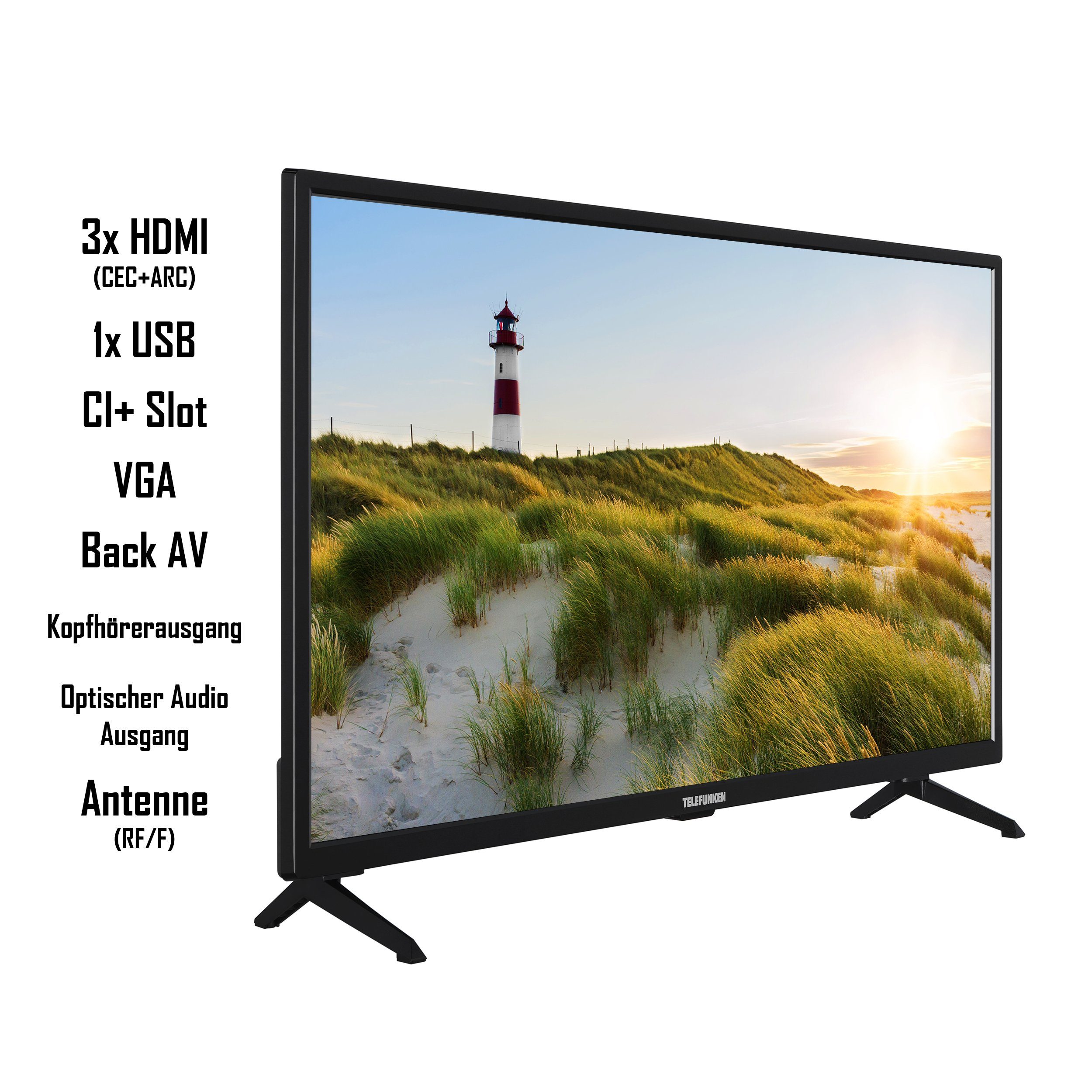 Telefunken XF32SN550S LCD-LED Fernseher (80 cm/32 Zoll, Full HD, Smart TV, HDR, Triple-Tuner - 6 Monate HD+ gratis)
