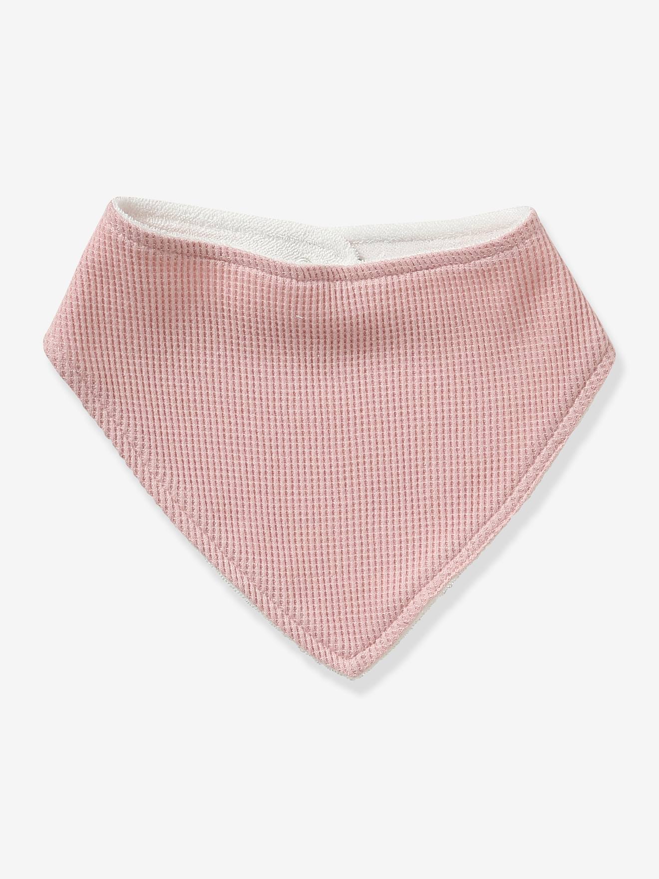 Lot de 3 bavoirs bandanas en nid d'abeille imprimé coeurs