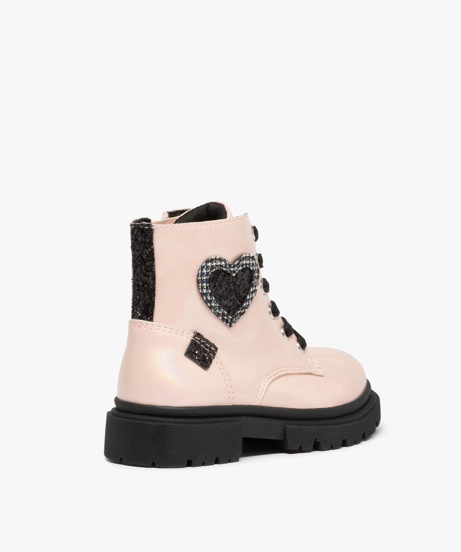 Boots fille irisées à semelle crantée et détails pailletés rose | GEMO