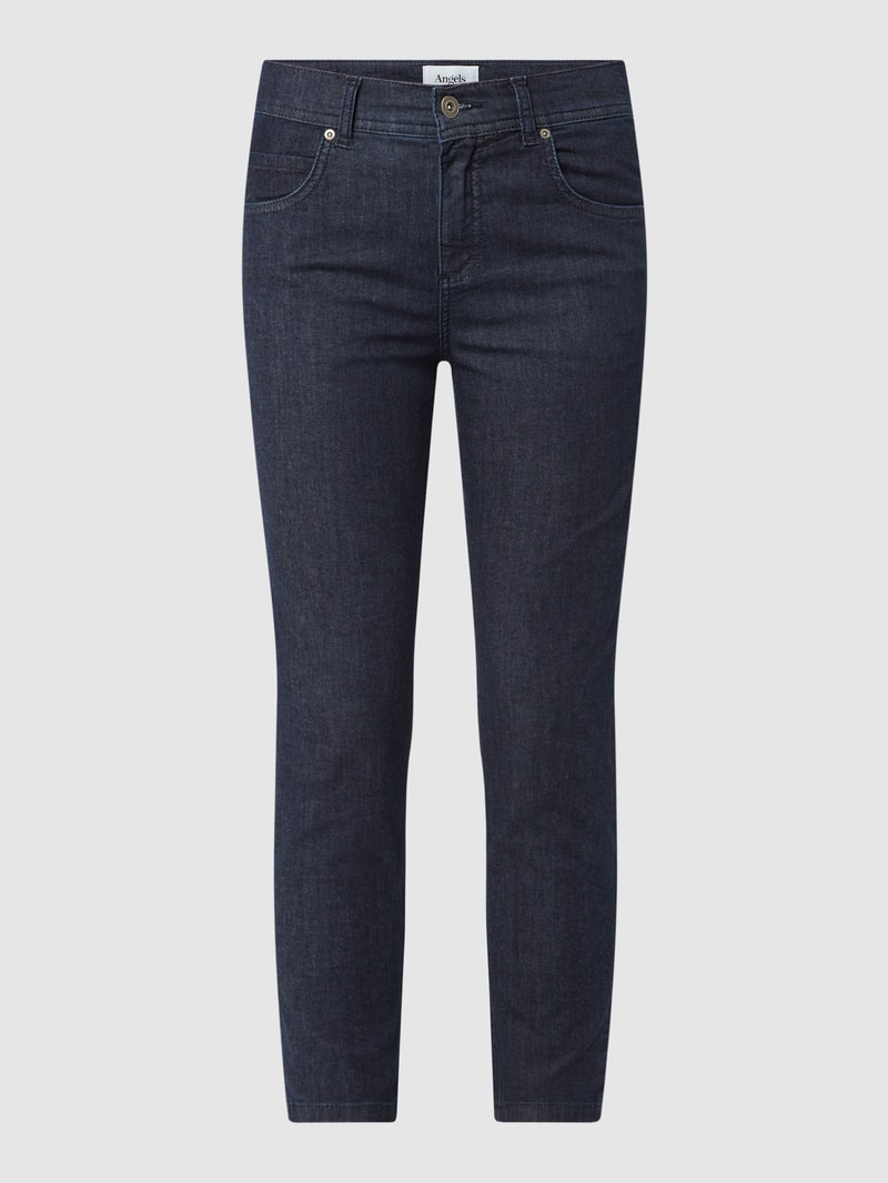 Cropped Jeans mit Stretch-Anteil Modell 'Ornella' in dunkelblau