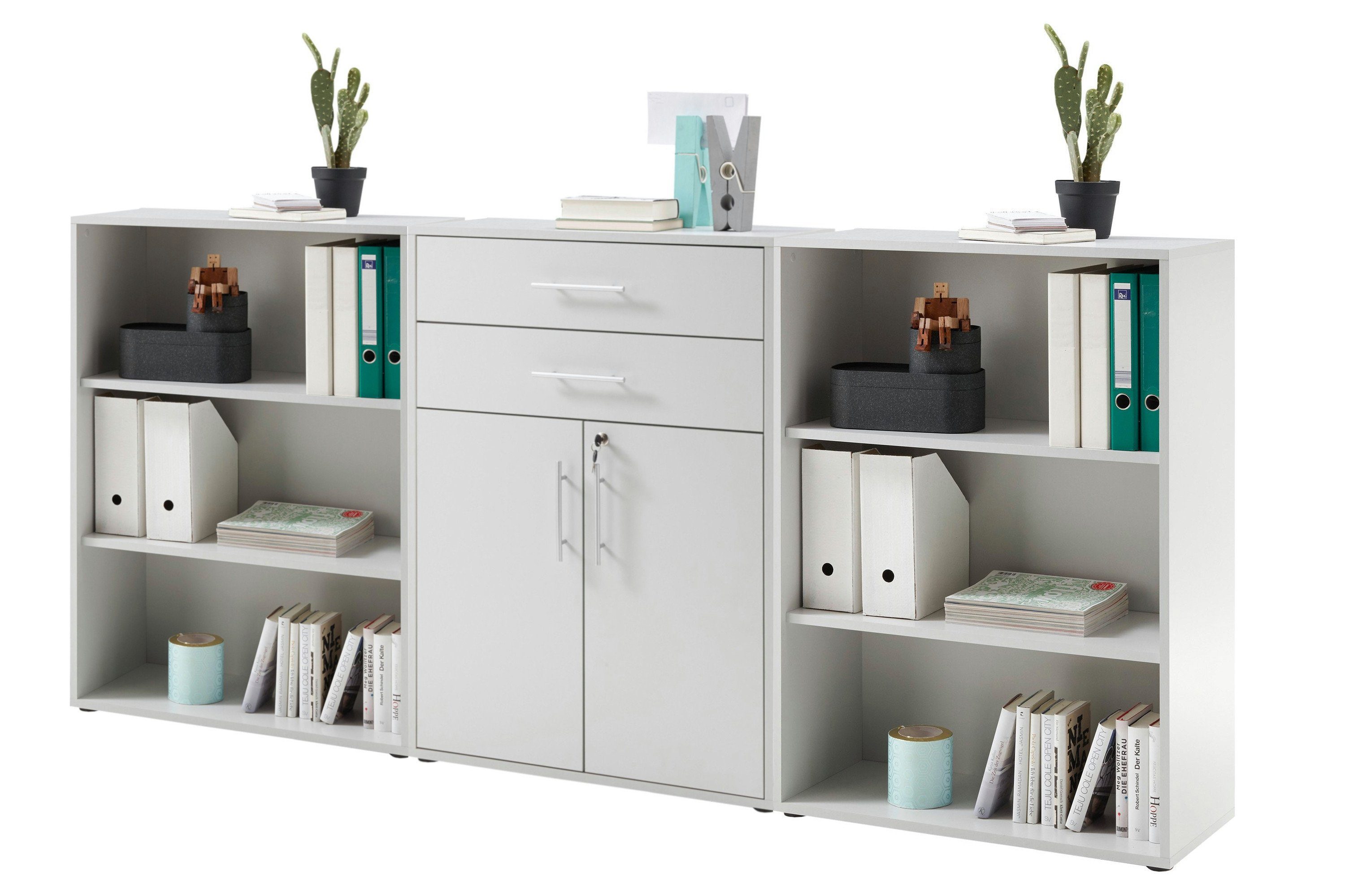 möbel-direkt.de Aktenregal Pronto, Komplett Set 3-tlg., verschließbar