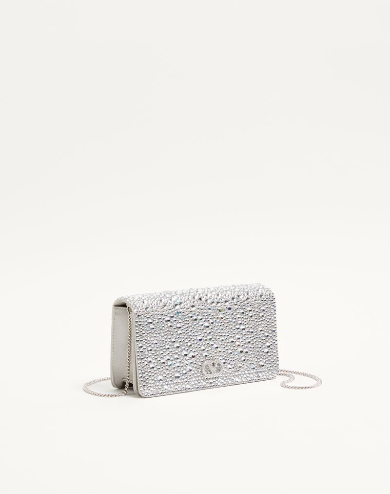VLogo Signature Mini-skuldertaske med glitrende broderi