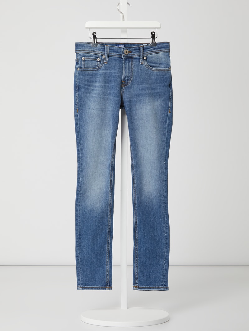 Skinny Fit Jeans mit Stretch-Anteil Modell 'Liam' in jeans