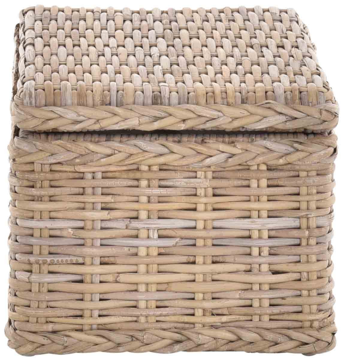 Krines Home Spielzeugtruhe Spielzeugtruhe Wäschetruhe Allzweck-Korb Griffen aus echtem Rattan, verschiedene Größen Truhe Aufbewahrung Box