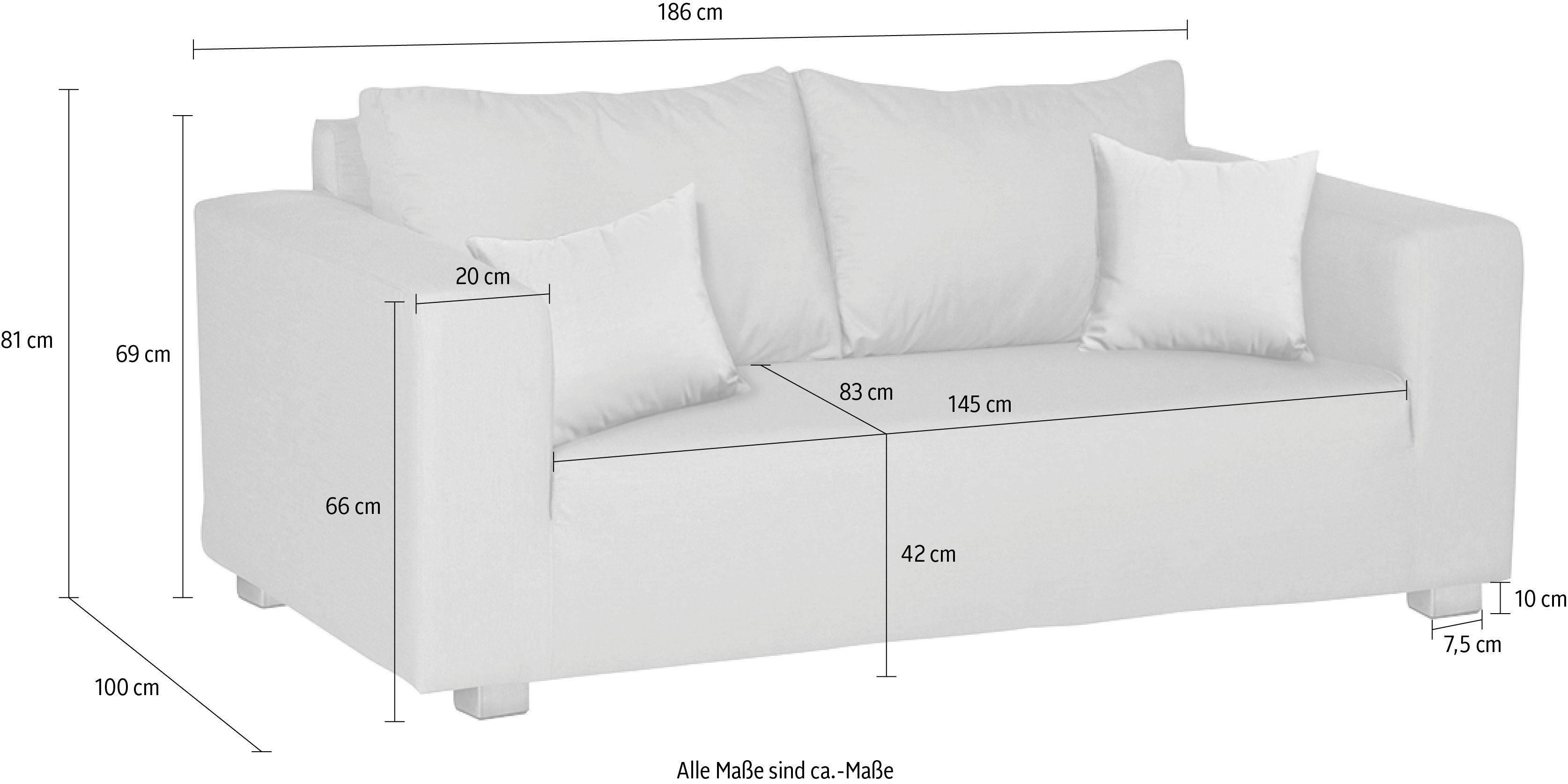 Fink 2-Sitzer CARLO, für Outdoor geeignet, UV beständig, Breite 186 cm