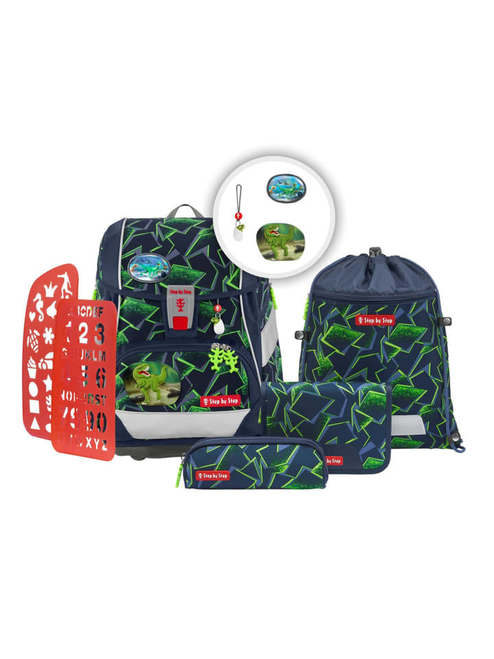 Step by Step 6tlg. Ranzen-Set 2IN1 PLUS in Wild T-Rex Taro günstig kaufen onesize