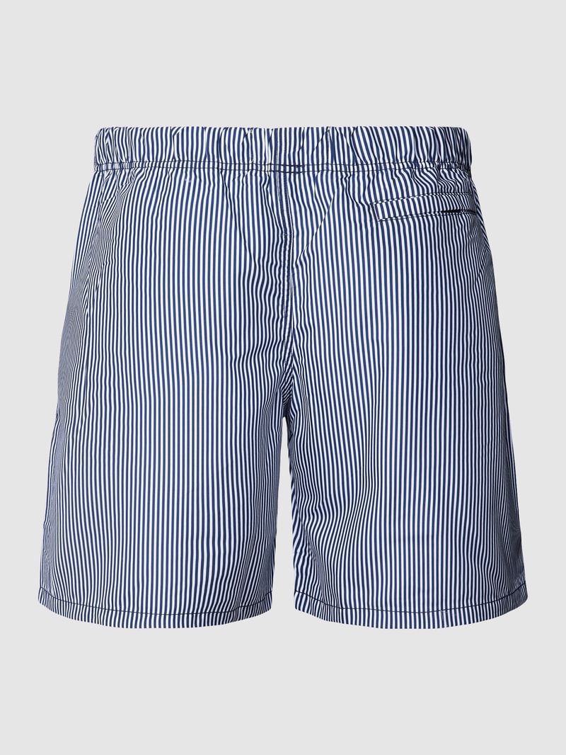 Badehose mit Streifenmuster in dunkelblau
