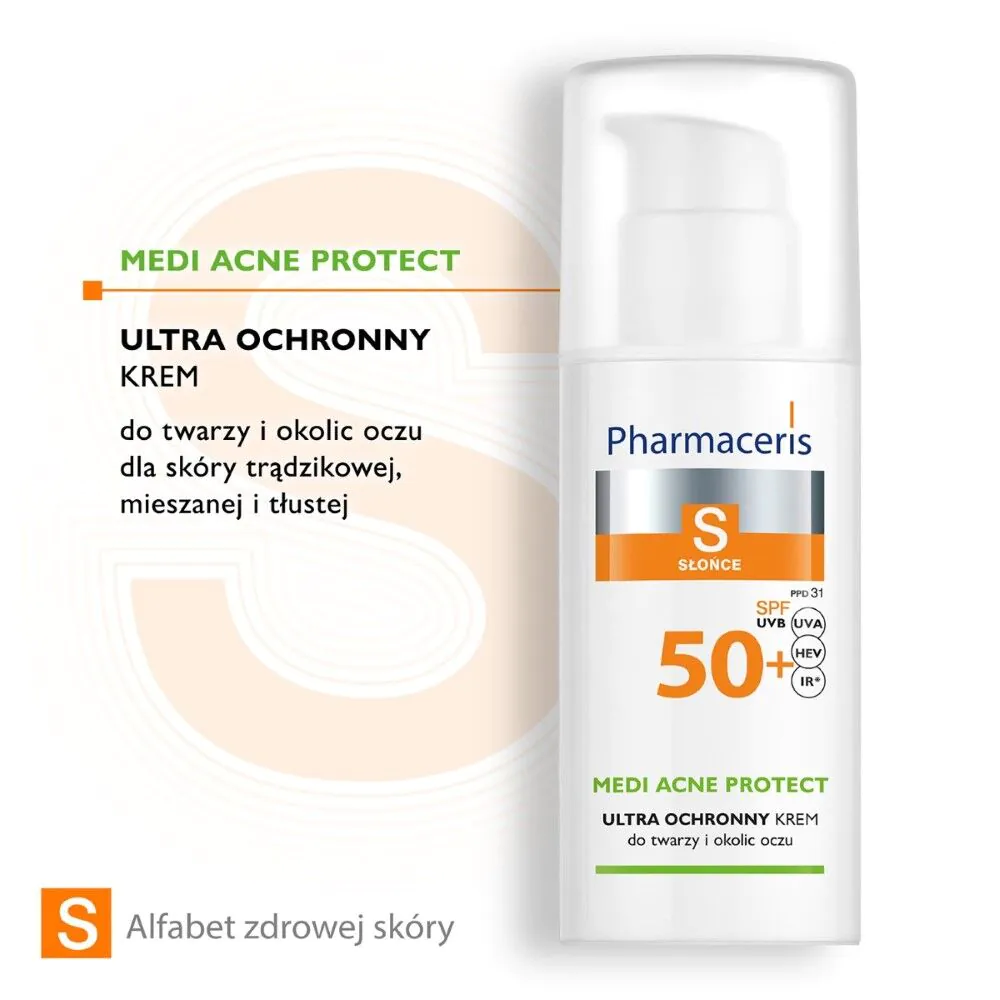 Pharmaceris S zaštitna krema za akne, kombinovanu i masnu kožu SPF50+