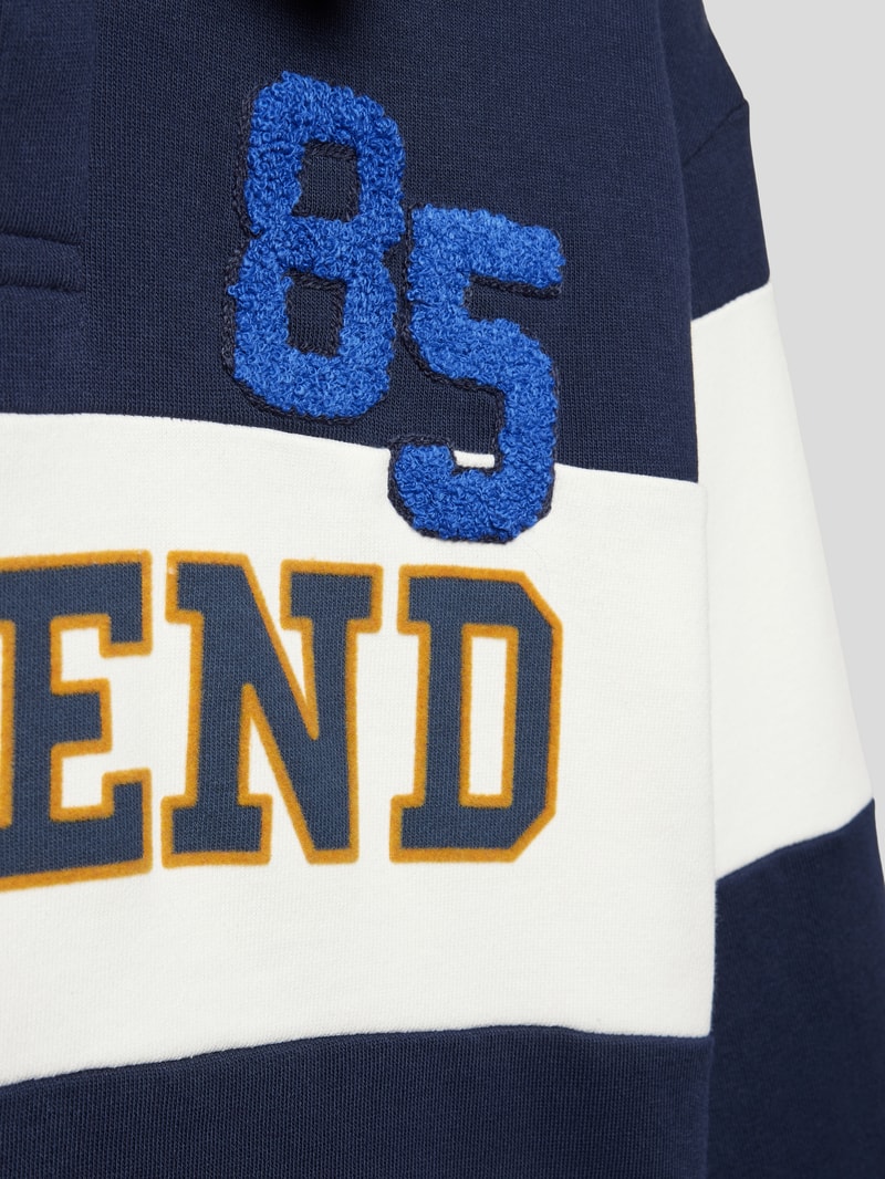 Sweatshirt mit Polokragen in marineblau