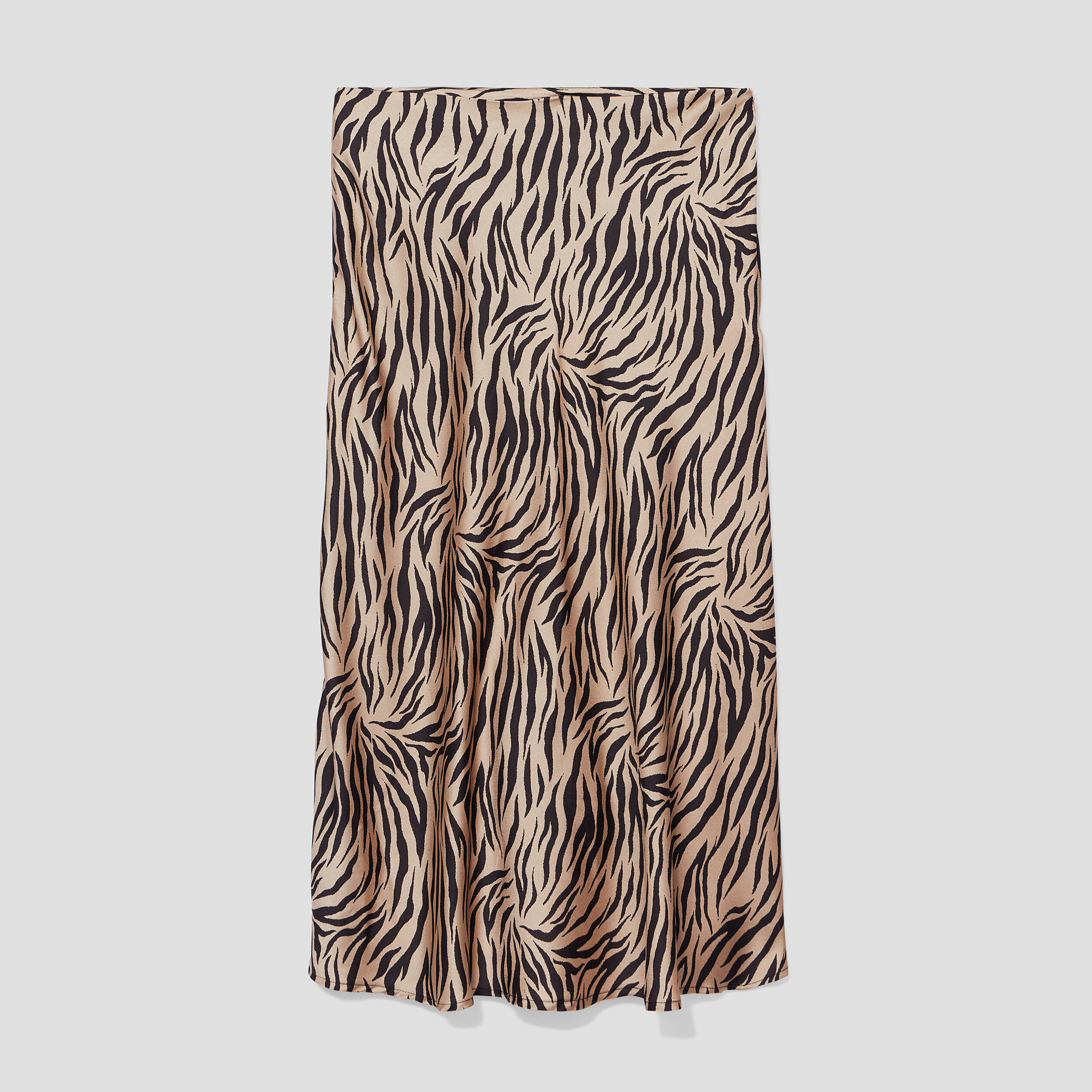 Jupe midi patineuse satinée beige femme | La Halle