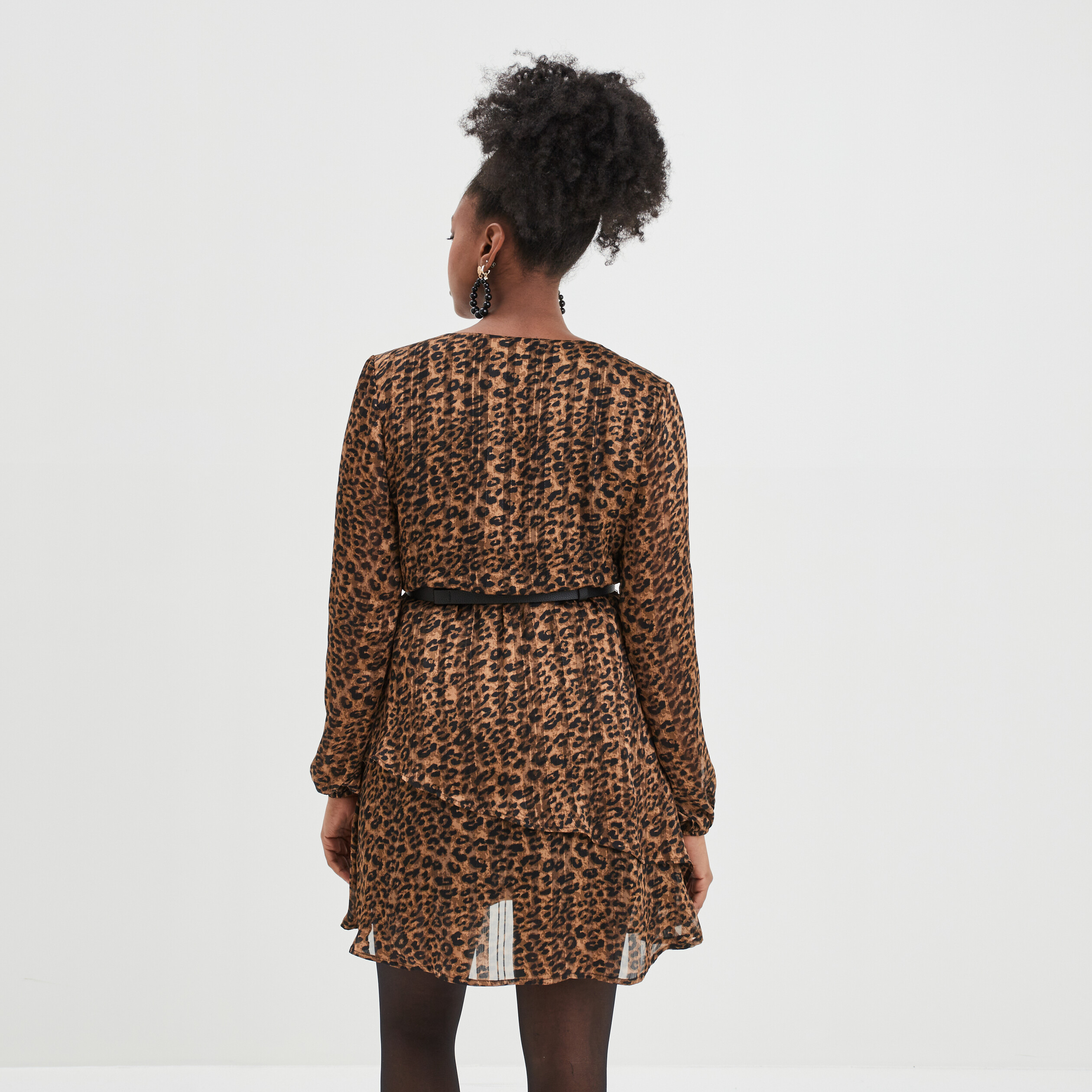 Robe droite ceinturée beige femme | La Halle