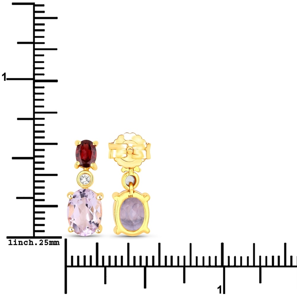 Rafaela Donata Boucles doreilles Argent sterling Améthyste en Or jaune Bijoux