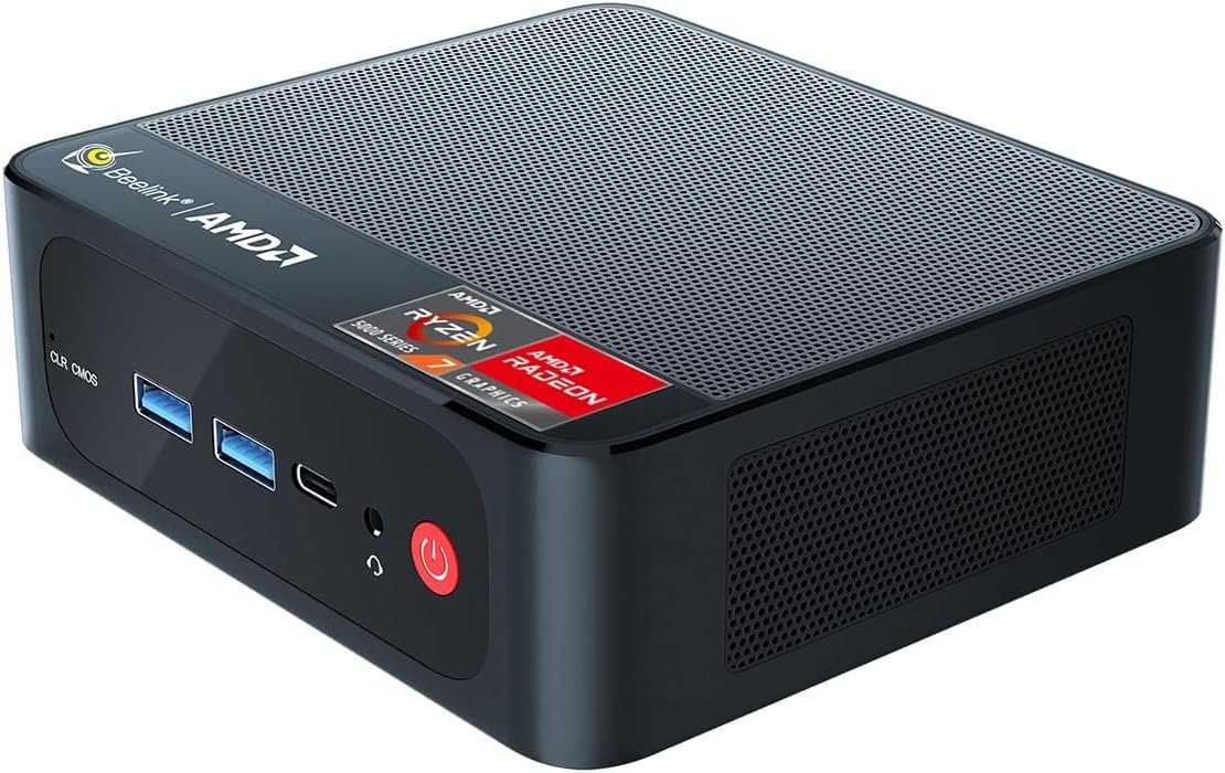 Beelink Ryzen 7 Business mit Windows 11 Computer Mini Pc Office HomeOffice Pc Mini-PC (AMD Ryzen 7 5700U, Radeon Graphics, 32 GB RAM, 1000 GB SSD, Luftkühlung, 2 Monitor Anschlüsse,Multimedia Workstation,AMD,Business,Angebot)