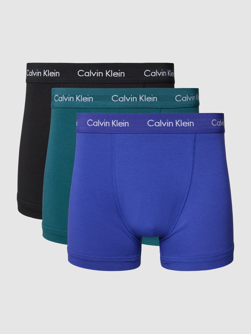 Trunks mit elastischem Logo-Bund im 3er-Pack in blau
