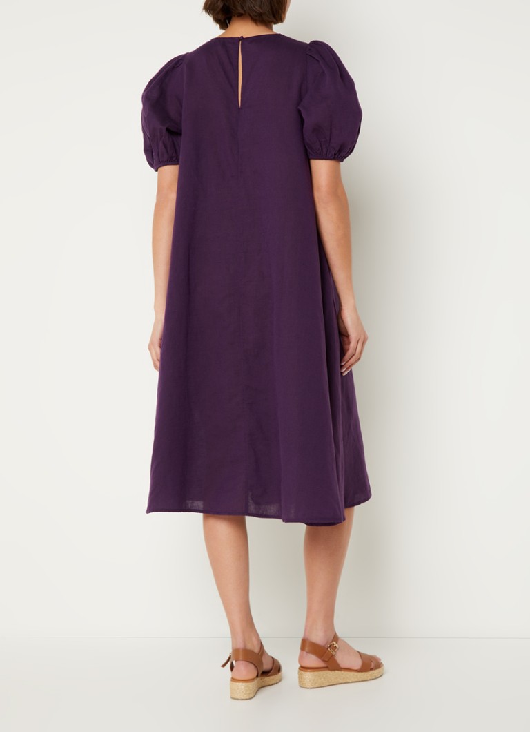 Vestido midi Lotty de Phase Eight en lino mixto con bolsillos laterales.