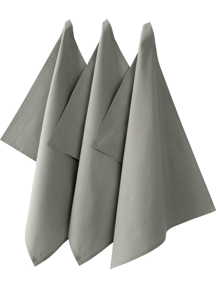 REDBEST Baumwolle Geschirrtuch 3er-Pack Seattle in grau günstig kaufen 50 x 70 cm