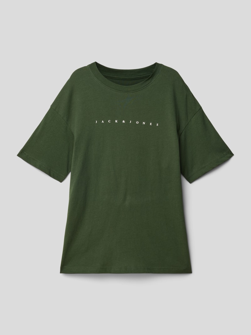 T-Shirt mit Label-Print Modell 'STAR' in weiß