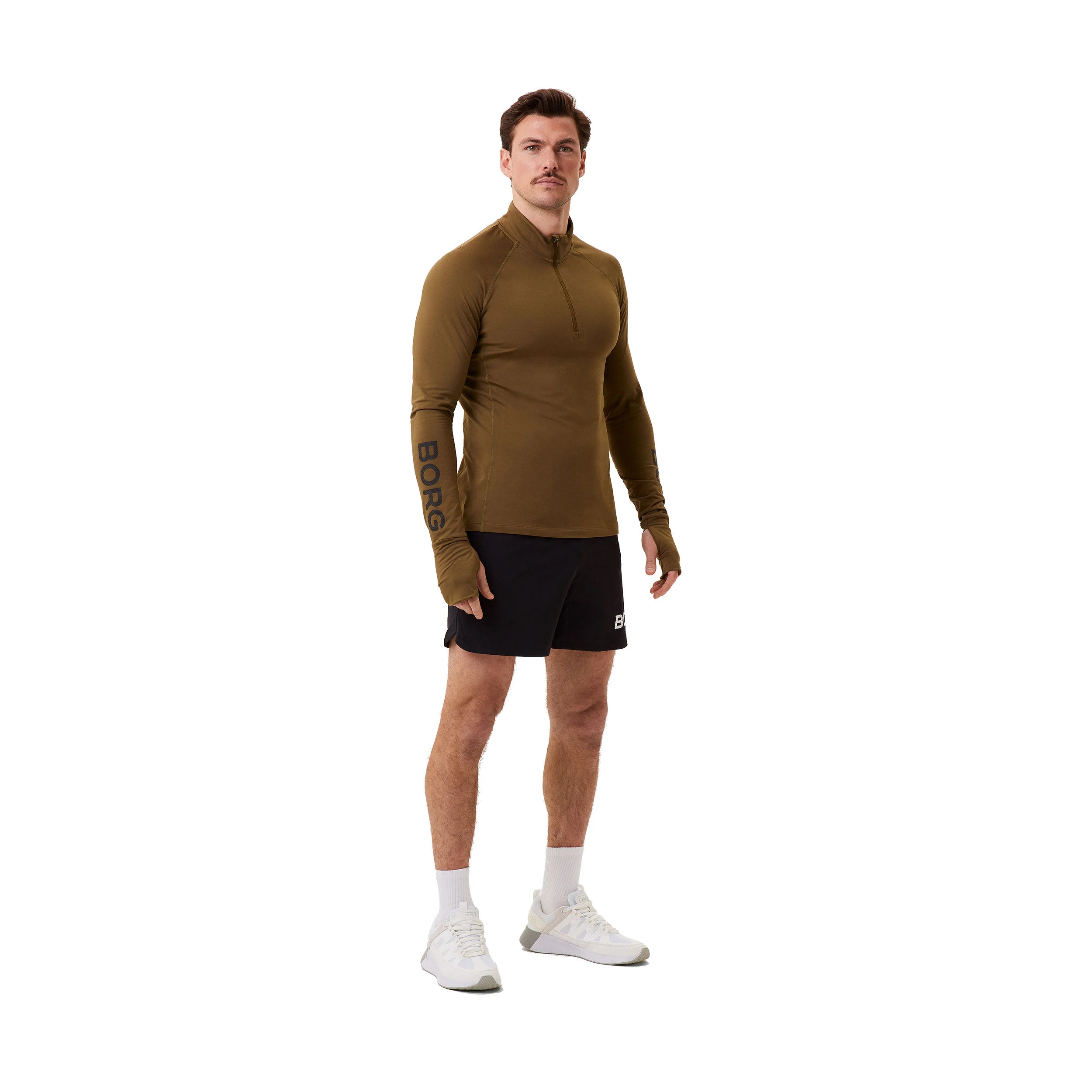 Borg 1/4 Zip Longsleeve Herren - Khaki