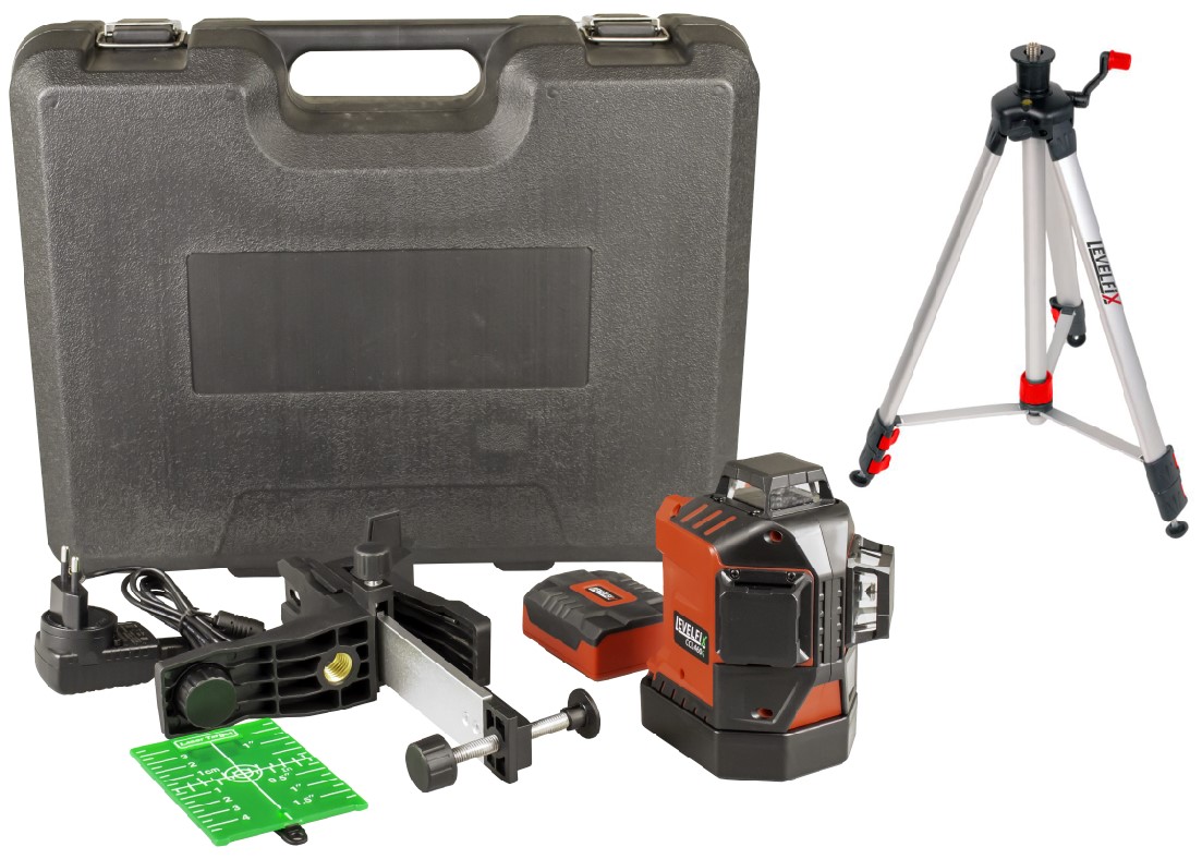 Levelfix 556452 CCL460G-XL SET Láser de línea cónica 3D verde + receptor MLD40GR + trípode de 150 cm