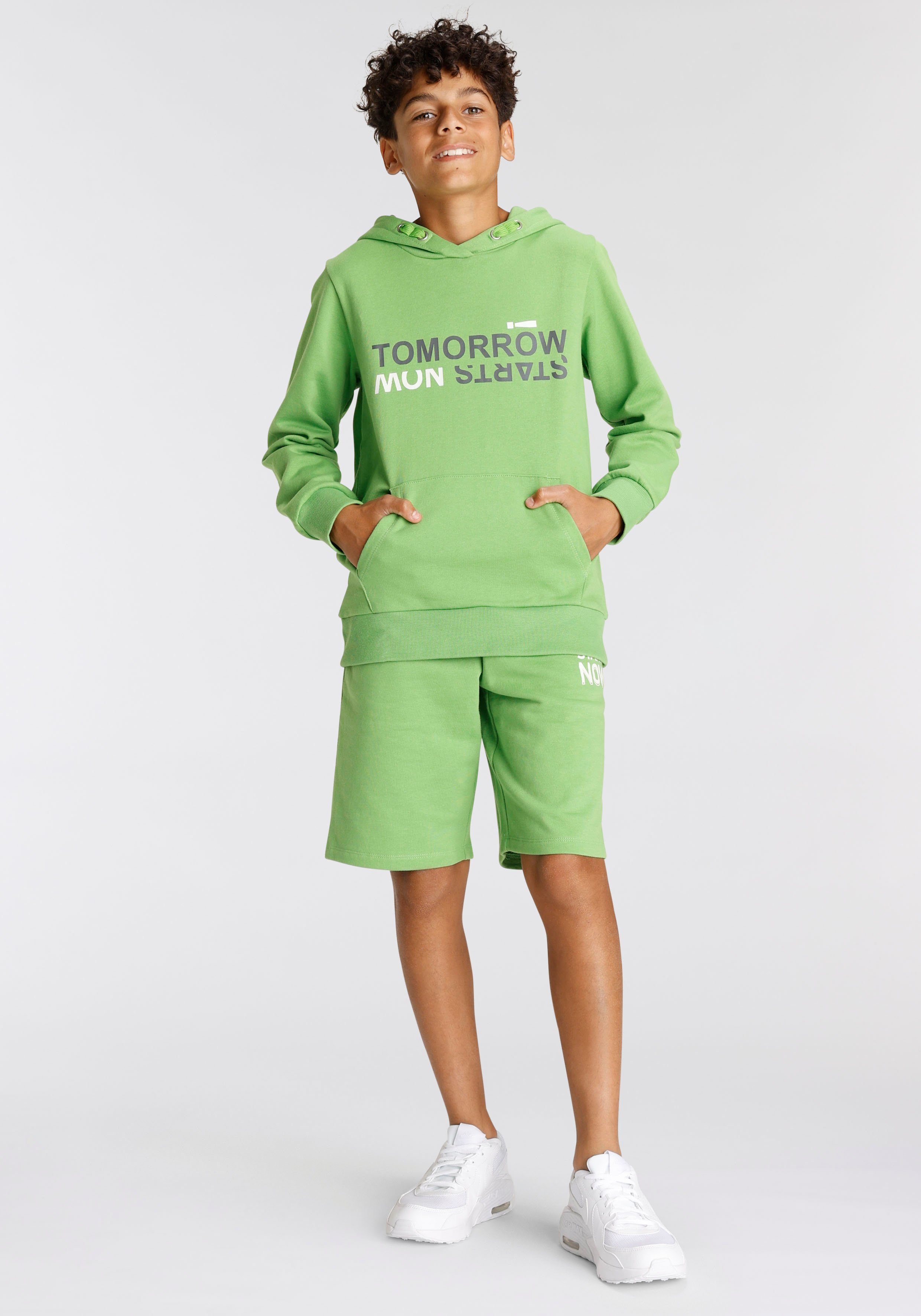 KIDSWORLD Kapuzensweatshirt TOMORROW STARTS NOW! Spruch