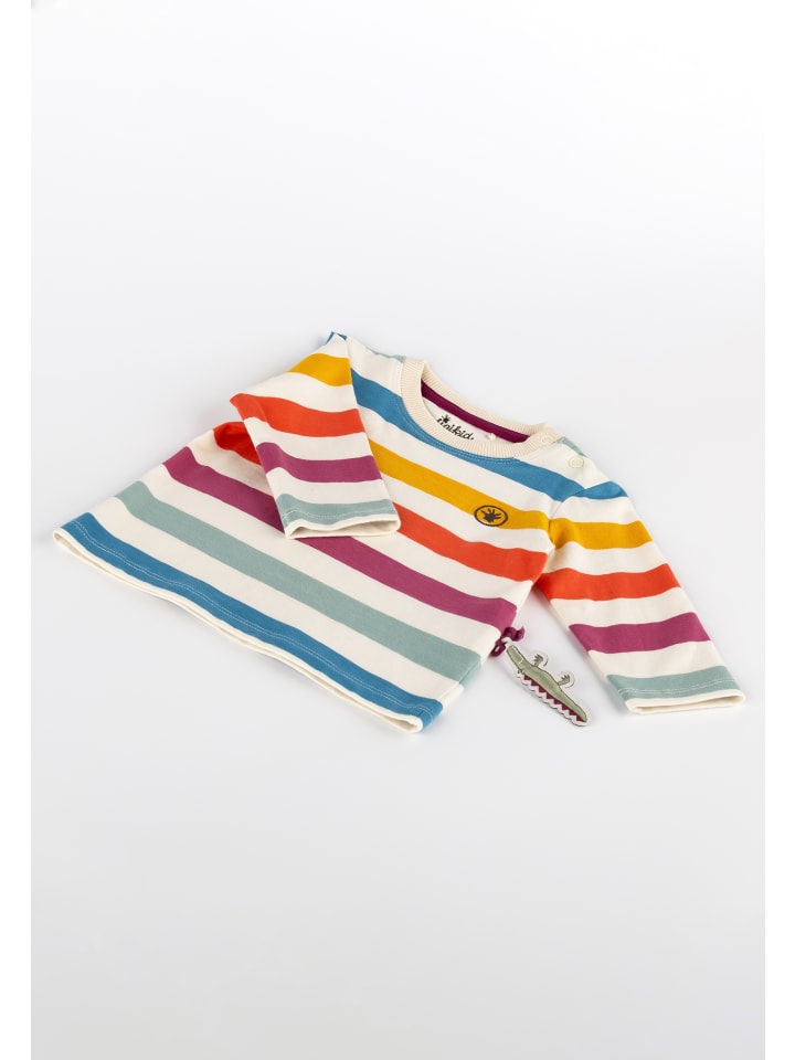 Sigikid Langarmshirt Happy Crocodile in ecru/bunt gestreift günstig kaufen