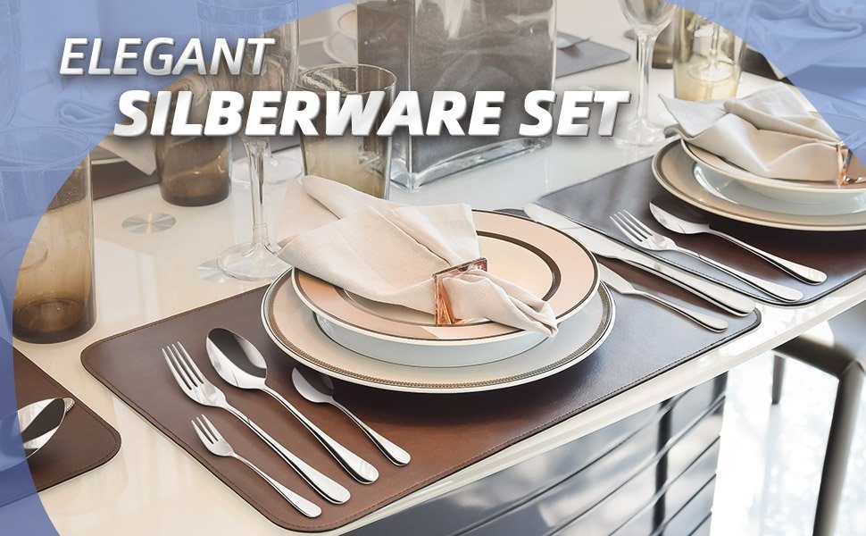 7Magic Besteck-Set, 72 teilig Spiegelpolierte Silber Besteckset