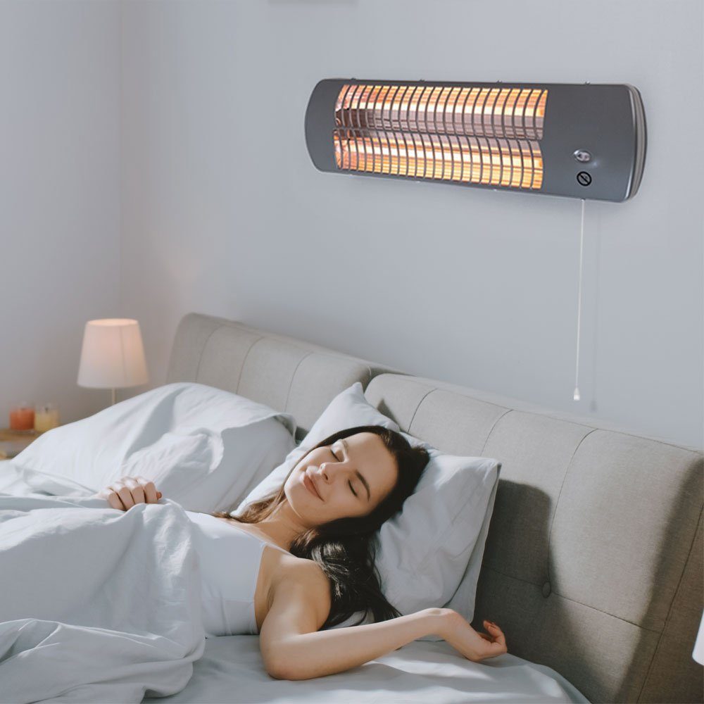 etc-shop Heizstrahler, Heizstrahler für Wandmontage mit 1200 Watt 2 Heizstufen zum-