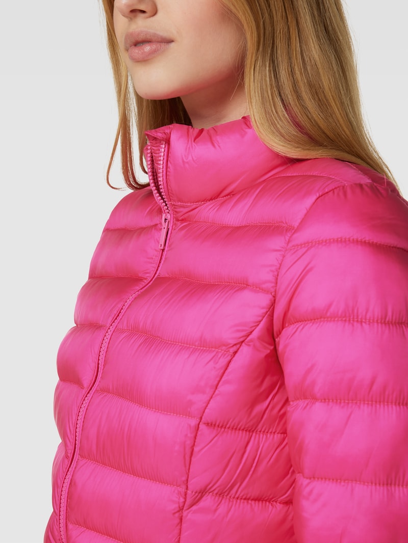 Steppjacke mit Stehkragen in pink