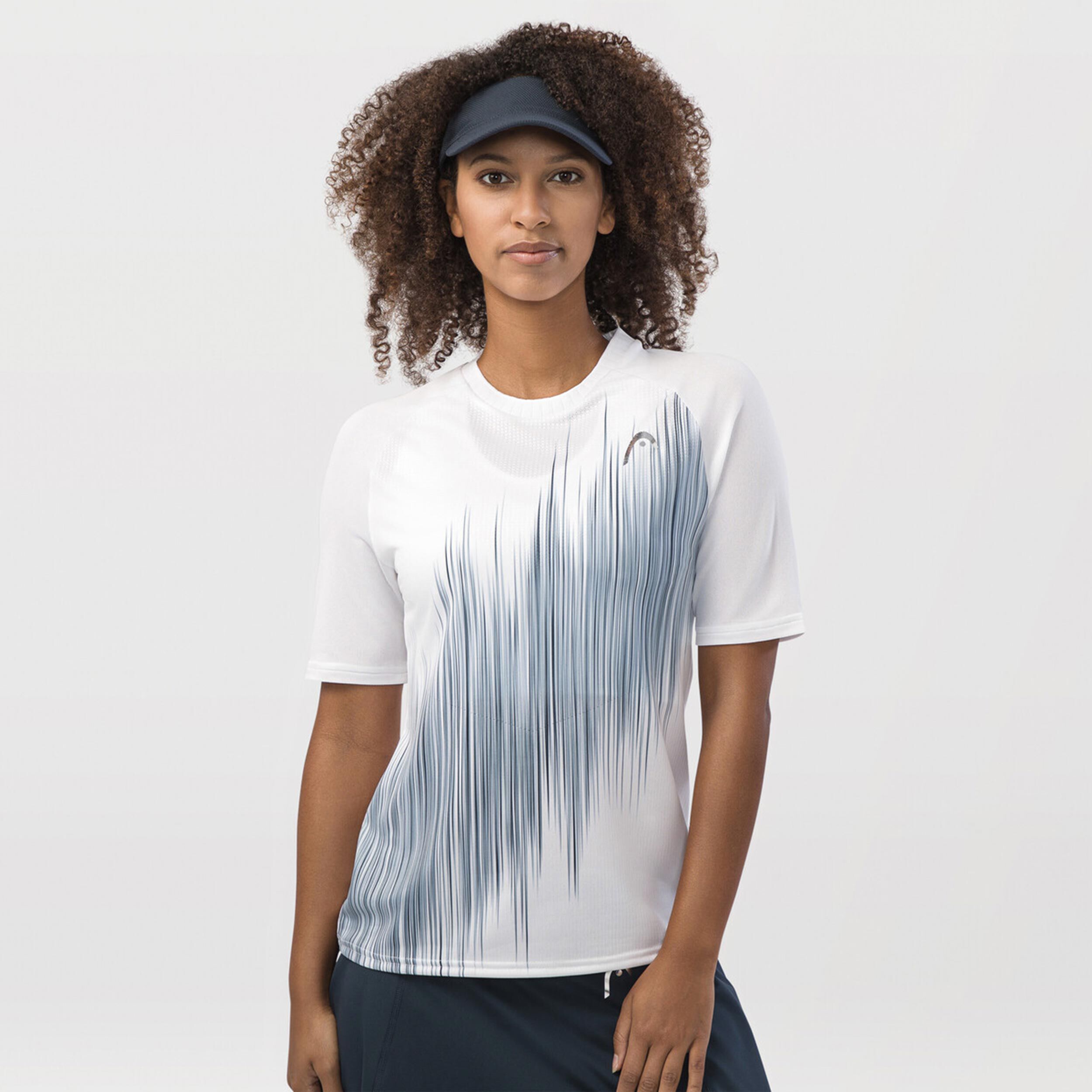 Performance T-Shirt Damen - Weiß, Dunkelblau