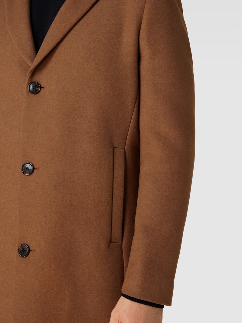 Mantel mit Woll-Anteil und Eingrifftaschen in camel