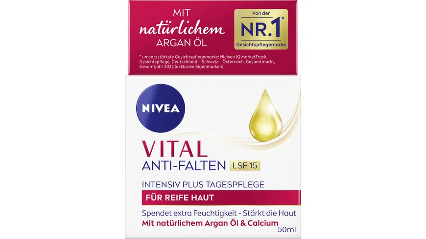NIVEA VITAL Anti-Falten Intensiv Plus Tagespflege für Reife Haut LSF15 50 ml