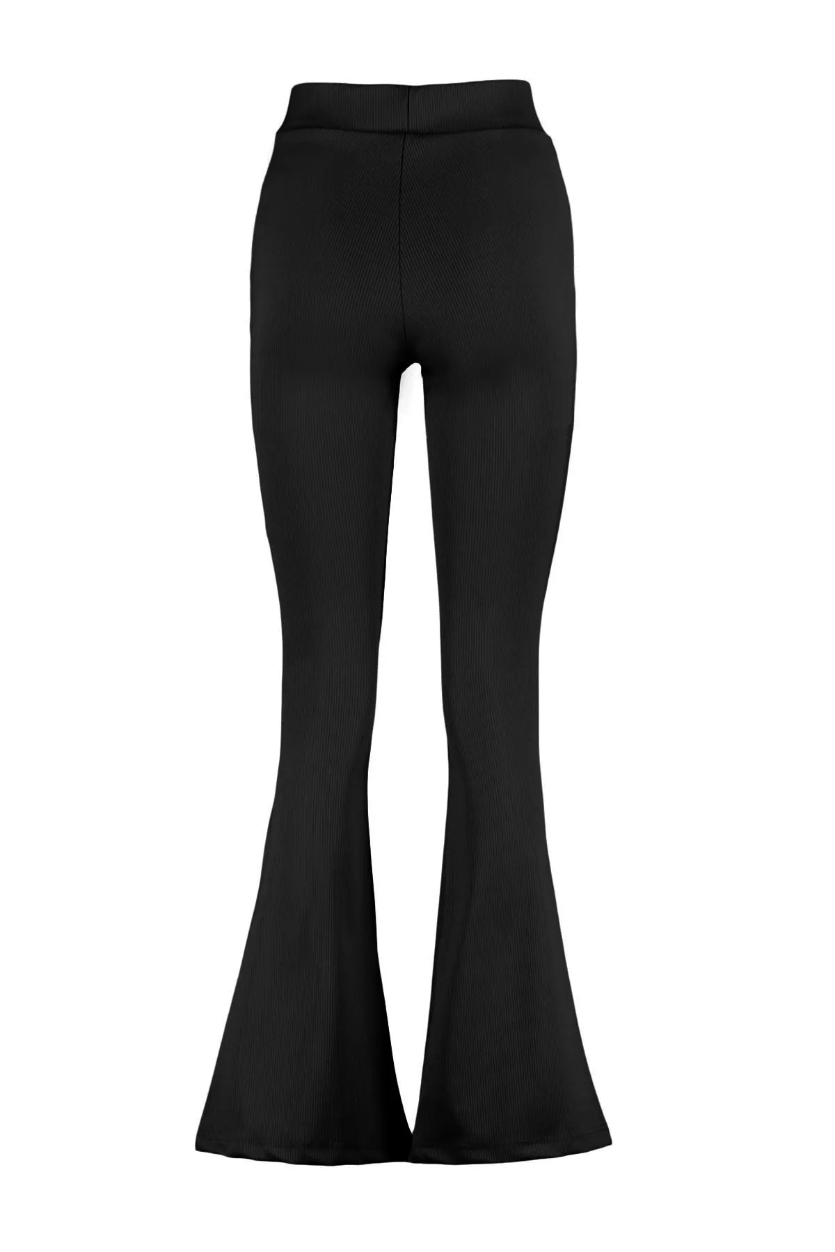 Trendyol Collection  Schwarze, gerippte, ausgestellte/ausgestellte Beine, dehnbare Strick-Leggings mit hoher Taille und hoher Taille TWOSS23PL00135